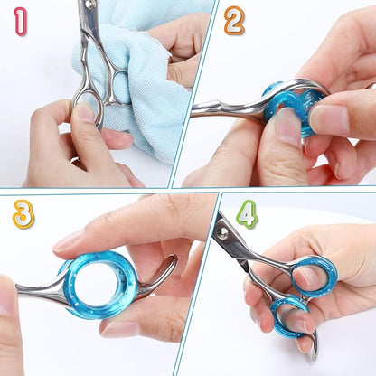 16 PCS Shear Grips Inserts Finger Protector Scissors Finger Rings Silicone Dog Grooming Scissors Accessories Ring Pet Shears Finger Ring Thumb Grips 8 Colors Grooming Shear Finger Ring