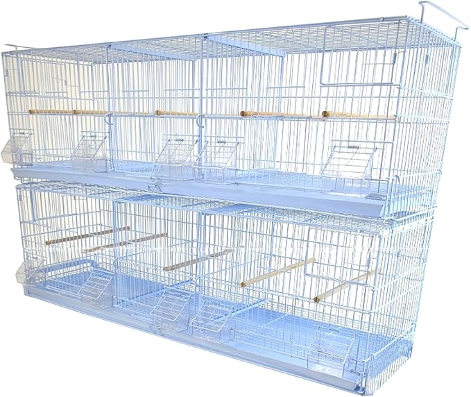 Lot-2 Extra Large 38"x11"x15"H Triple Stackable Breeder Bird Flight Cage Side Breeding Nest Box Doors with Double Removable Divider