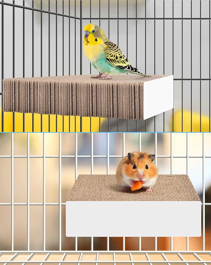 KATUMO Parrot Toys, 7 Inch Conure Shredder Foraging Toys Bird Perch Stand Cardboard Cockatiel Chew Toys for Parakeet Canary Conure Mynah Small Parrots