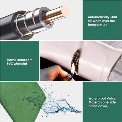 PETNF Outdoor Heated Pet Bed with Waterproof Cover,Pet Heating Pads for Dog,Soft Electric Blanket Auto Temperature Control,Heating Mat for Dog House Cabin Cot Doorway,Rescue Cats