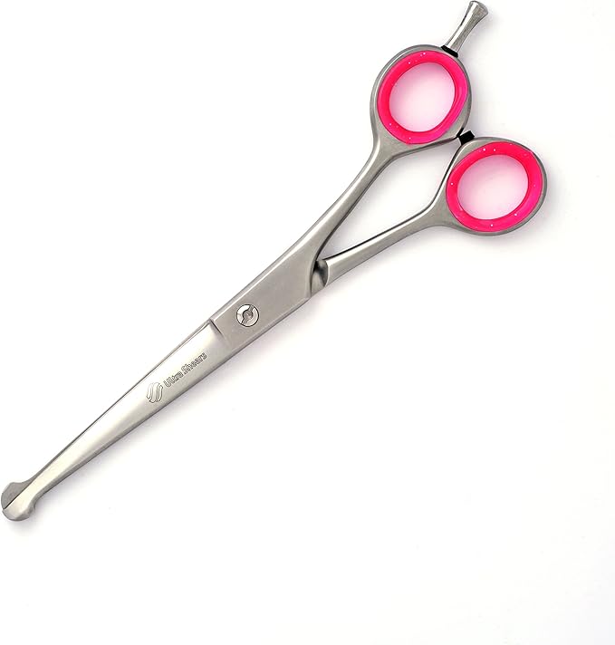 6.5" Dog Face & Paw BALLTIP Grooming Scissors Safety Pet Shears Japanese SS Dark Satin Finish