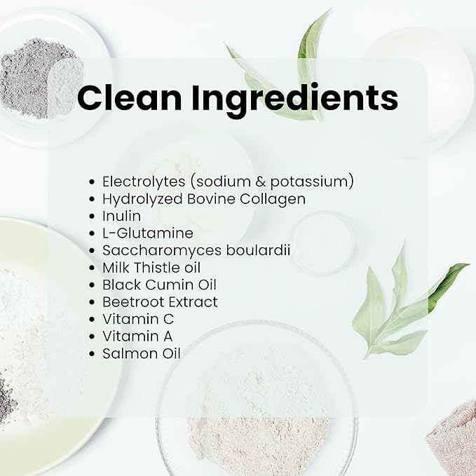 Dog Gut Health Supplement with Salmon Oil, Prebiotics & Probiotics | Digestion Support Powder for Dogs | Sensitive Stomach, Loose Stool & Gas Relief | Natural Hydration Drink Mix