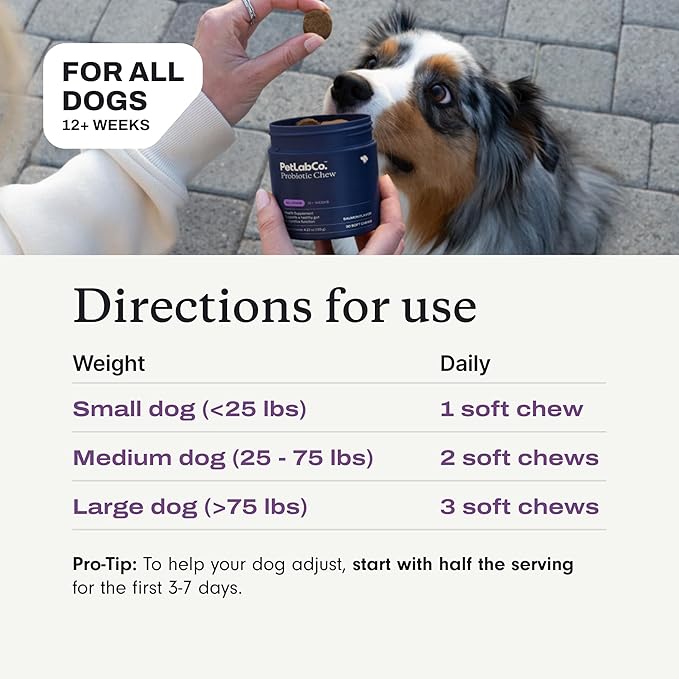 PetLab Co. Probiotics for Dogs, Support Gut Health, Occasional Diarrhea, Digestive Health & Seasonal Allergies - Salmon Flavor - Packaging May Vary - 30 Soft Chews