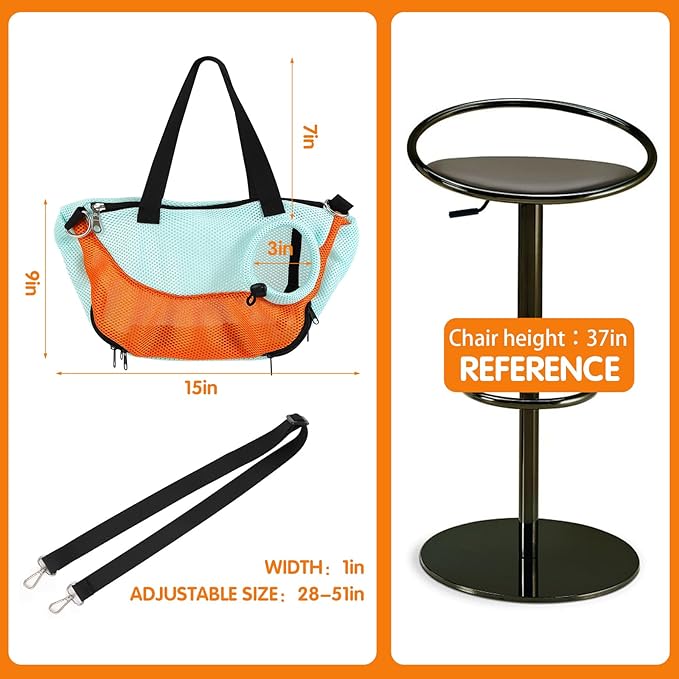 Dog Carrier Sling Adjustable Hand Free Dog Sling Carrier for Carry Small Dogs and Cats Travel Safety Harness Reversible Puppy Carrier Purse with Storage Pocket Suitable for Puppy