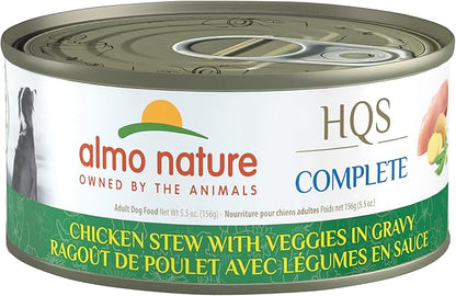 almo nature HQS Complete Wet Dog Food Chicken Stew with Veggies 5.5 oz (Pack of 48)