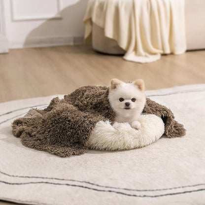 gogobunny Waterproof Dog Blanket for Large Dogs, Cats, Puppy, Reversible Faux Fur Pet Throw Blanket, Washable, Calming Furniture Protection for Sofa Bed (25x35 Inch (Pack of 1), Stone)