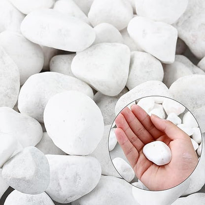 18.7 Lbs Natural River Rocks for Plants 1.6"-2.5" Small White Landscaping Garden Stones White Aquarium Gravel for Decorative Pebbles for Indoor Outdoor Planters