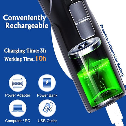 Dog Nail Grinder, Dog Nail Trimmers and Clippers Kit, 2-Speed and LED Light, Powerful Touch-Switch, Quiet and Low-Vibration Pet Nail Trimmers for Large Dogs, Medium, Small Dogs Cats Pets