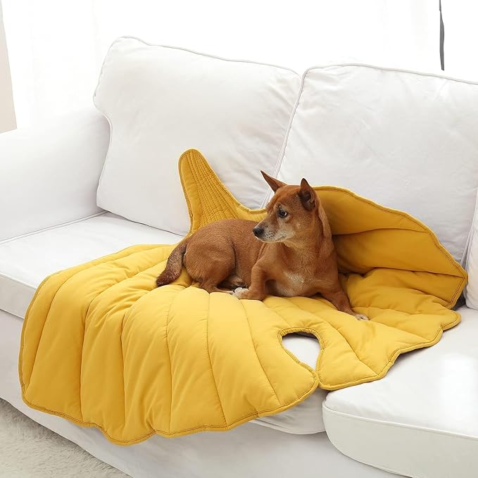 50x45 Inch Leaf Shaped Cotton Dog Blanket, Extra Large Pet Blanket for Small Medium Large Dogs, Machine Washable Puppy Mat for Couch Protection, Soft Plush Dog Bed for Furniture, Sofa, Floor