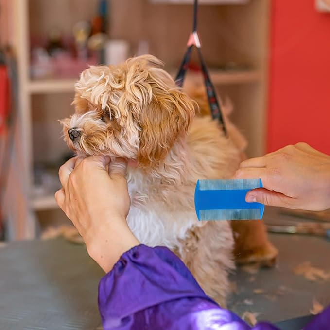 Double Sided Fine Tooth Comb for Adults Dog Cat Pet's Long, Short, Fine, Thick Hair(4 Pack)