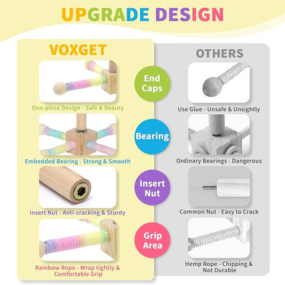 Bird Perch Toy for Parakeets Cockatiel, 360° Rotating Interactive Toy with Small Platform for Parrots Budgie Conures Play Exercise Stand, Enrichment Wooden Bird Cage Accessories -Flower