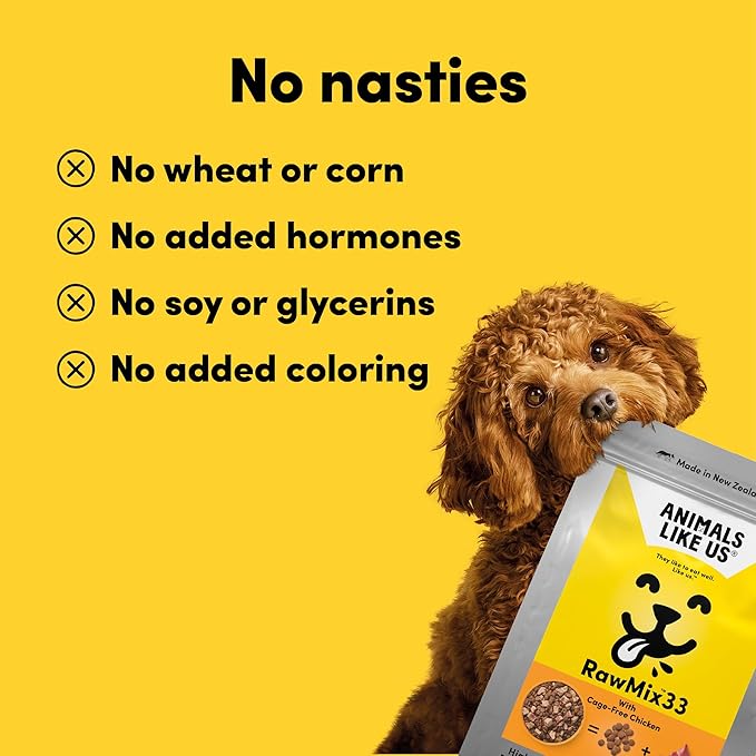 RawMix33 Premium Freeze-Dried Raw Cage-Free Chicken Recipe Dog Food, Protein Rich, Includes Kibble, Non-GMO, No Wheat or Corn, 4.4 lbs