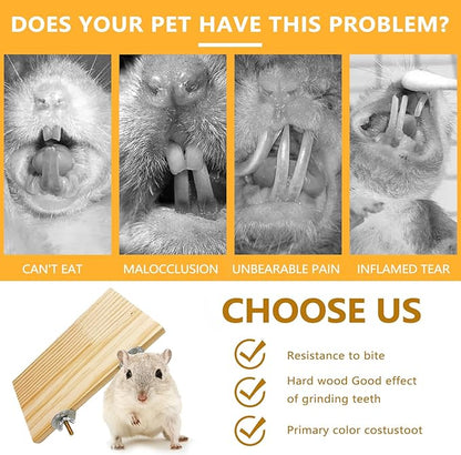 Hamster Wooden Ledge Platform 2Pcs Small Animals Natural Wood Stand Platform Chew Toys Cage Accessories for Squirrel Gerbil Suger Glider Rat Hamsters Bird