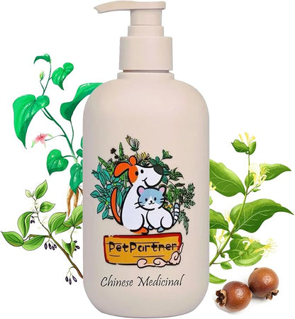 Cat & Dog Shampoo and Conditioner,Natural Chinese Medicine Shampoo，Relief Itchy Dry Skin Erythema Papules Pustules