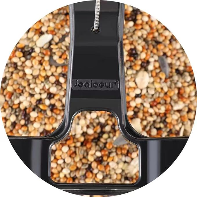Bird Feeders for Outdoors Hanging Birds Feeder Wild Birds Seed, Black 2 Pack B