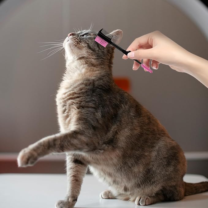 3 Pcs Dog Grooming Set - Tear Stain and Eye Cleaning Combs for Small Pets, Removing Crust, Mucus, and Flea Debris