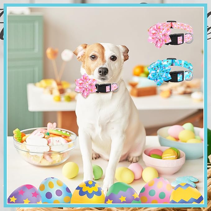 6 Pcs Valentine's Day Dog Collar with Flower Adjustable Valentine's Day Loving Heart Printed Collar for Dogs Holiday Safety Buckle Nylon Dog Collar for Female Male Small Medium Large Pet Dogs(Small)