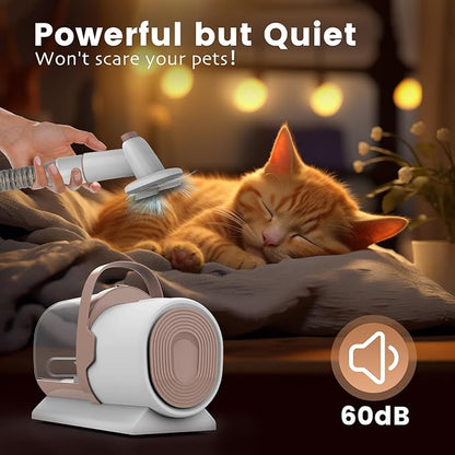 Dog Grooming Vacuum, Pet Grooming Kit with Dog Clippers, 2.5L Dust Cup 11000Pa Dogs Vacuum for Shedding Grooming, 5 Grooming Tools Home Cleaning in 1, Low Noise Pet Grooming Vacuum for Dogs, PG50