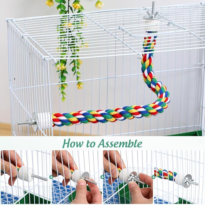 1pc Parrot Cotton Rope Chewing for Birds Climbing Rope Perch for Parrots Budgies and Cockatiels Bird Supplies for Exercise and Fun