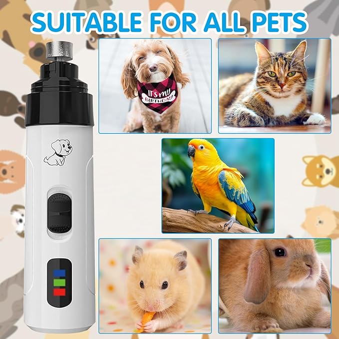 Silent Groom Pro Nail Grinder, Silent Grind Pro for Dogs, Heusom Silent Grind Pro, Silent Grind Pro Dog Nail Trimmer, New Electric Dog Nail Clippers for Dog Nail Grinders Rechargeable