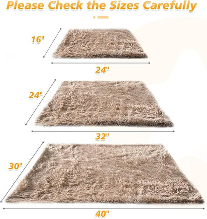 PJYuCien Fluffy Fleece Calming Pet Throw Blanket, Super Soft and Warm for Indoor Cats and Dogs, Medium 24 * 32", Machine Washable, Grey Puppy Blanket (Brown)