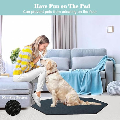 Dog Playpen Mat, Washable Pee Pad for Octagon Puppy Playpen Whelping Pad Leakproof Potty Training Pad Liner for Playpen Crate Kennel Indoor