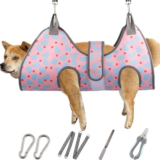 Dog Grooming Hammock for XL Large Dogs with Nail Clippers/Nail Trimmers, Dog Grooming Sling for Cutting Nails, Pet Grooming Harness for Nail Trimming, Pet Grooming Sling Helper