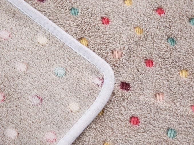 Luciphia 1 Pack 3 Blankets Super Soft Cute Dot Pattern Pet Blanket Flannel Throw for Dog Puppy Cat Medium(30x20), Brown
