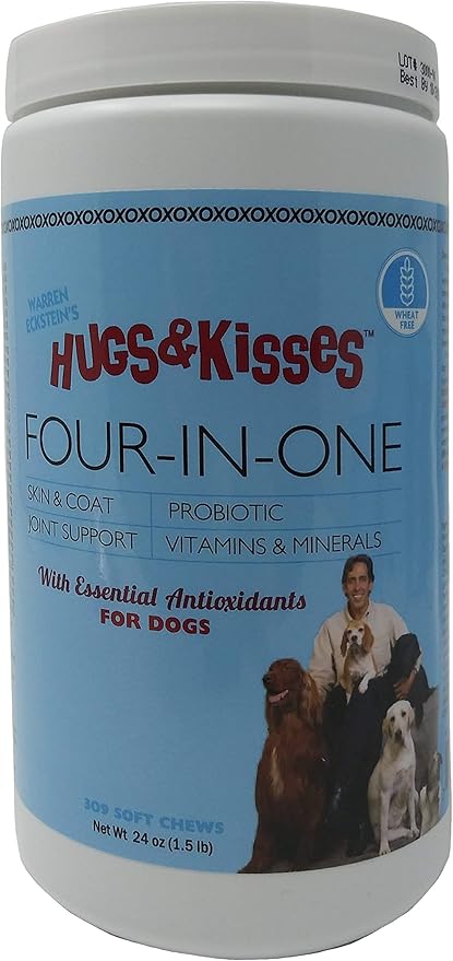 HUGS & KISSES Warren Eckstein's Four-in-One Dog Vitamin Mineral Supplement Treats