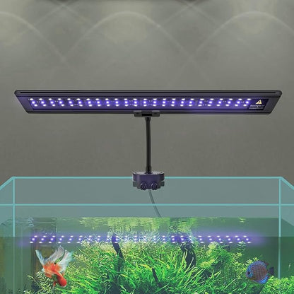 IREENUO Aquarium LED Light, Full Spectrum Fish Tank Clip on Light with Remote, Color Changing Lighting for Reef Coral Aquatic Plants and Fish Keeping (16W（20.4 inch）)
