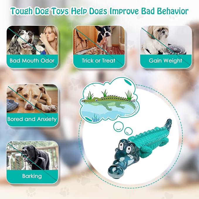 Dog Toys for Aggresive Chewersï¼_og Toys for Large Dogs - Tough Dog Chew Toys - Indestructible Dog Toys for All Breed Sizes to Keep Them Busy