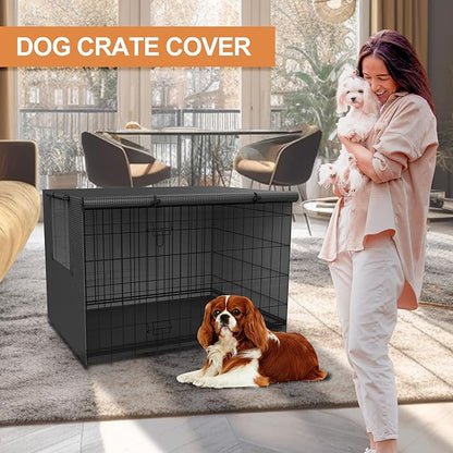Dog Kennel Cover,Crate Covers for Dog Cages,Crate Cover 24 30 36 42 48-inch,Dog cage Cover,Waterproof Dog Crate Cover,Dog Kennel Cover,Dog Enclosure Covers,Dog Crate Covers Large and Small