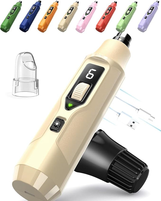 YABIFE 7-Speed Dog Nail Trimmers, Professional Dog Nail Grinder with Light - Heavy Duty Pet Nail Grinder for Dogs/Cats/Birds/Small Animals - Whisper Quiet, Single Hand Operation