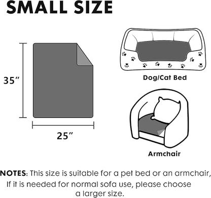 gogobunny Waterproof Plush Long Faux Fur Pet Throw Blanket Ultra Soft Fluffy Bed Couch Cover Washable - Premium Flannel Calming Blankets for Dog Puppy Cat (25x35 Inch (Pack of 1), Chocolate)