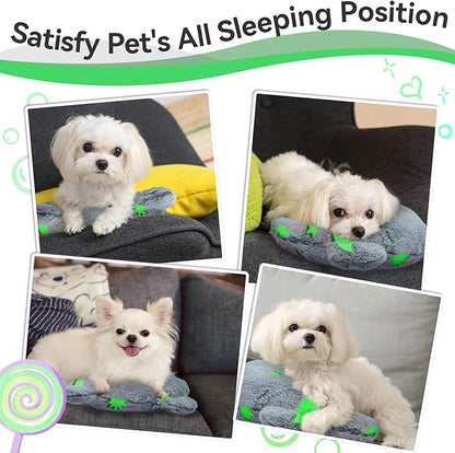 T'CHAQUE Dog Pillow Dog Calming Pillow Sleep and Glow Pillow for Dogs Anxiety Relief Cat Pillows for Indoor Cats Soft U-Shaped Pillow for Pet Dog Neck Pillow Half Donut Cuddler Sleeping Improve