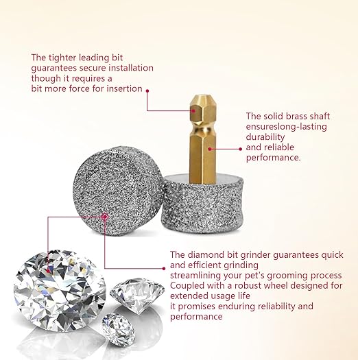 2 Pack Replacement Grinding Wheels/Heads/Bits for Casfuy All Models (Except N90), LuckyTail and Most Brands' Cat/Pet/Dog Nail Grinders, Highly Efficient, Safe and Reliable