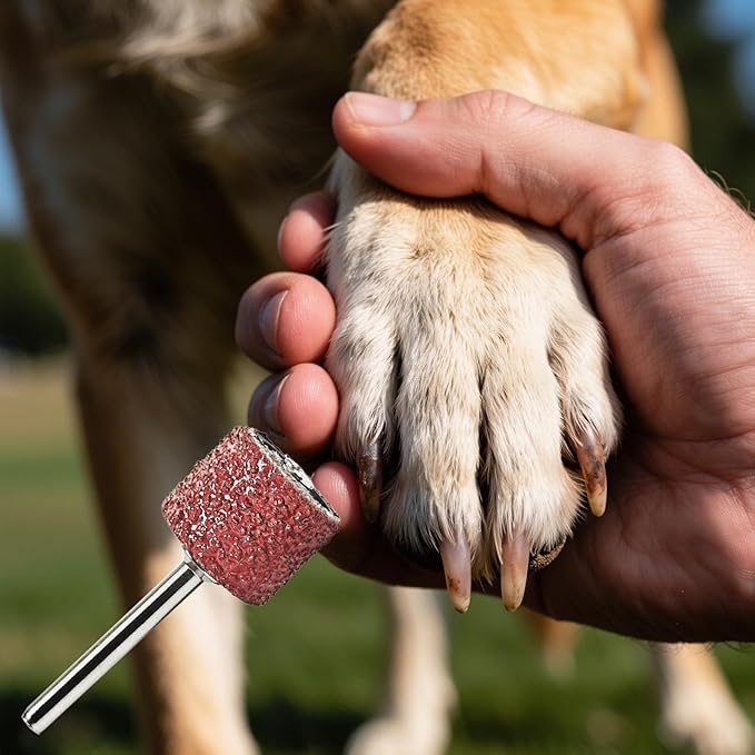 22-Pack Pet Nail Grinder Replacement Kit - 60 & 100 Grit Sanding Bands for Dogs & Cats - Black Grinding Drums Claw Care, Compatible with All Major Pet Grinders (1/2 Inch)