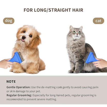 Dog Brush for Shedding cat deshedding grooming supplies for indoor short long hair pet dematting undercoat rake for brish poodle remove matted fur slicker best comb tool cepillo para perros. (Blue)