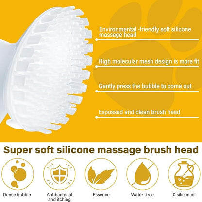 Dogs Cleaner for Paw, Pet Paw Cleaner Foam for Dogs, Dogs Paw Pad Cleaner No-Rinse Waterless Dog Shampoo Cats Feet Cleaning with Silicone Brush Easy Quickly Clean Paws for Pets