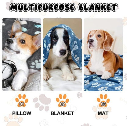 1 Pack 3 Blankets for Dogs, Dog Blankets for Large Dogs, Medium Dog Blanket Super Soft Fluffy Premium Fleece Pet Blanket Flannel Throw for Dog Puppy Cat Paw Blanket(41x31inch)