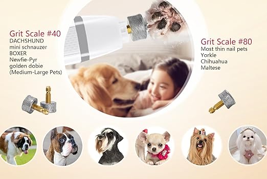 2 Pack Replacement Grinding Wheels/Heads/Bits for Casfuy All Models (Except N90), LuckyTail and Most Brands' Cat/Pet/Dog Nail Grinders, Highly Efficient, Safe and Reliable