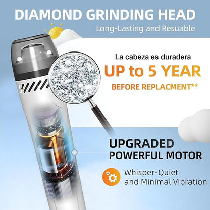 Yuehuam Dog Nail Grinder Upgraded, Professional 3-Speed Electric Dog Nail Trimmers with 3 LED Light, Super Quiet Rechargeable Pet Nail Trimmer Painless Paws Grooming for Small Large Dogs & Cats