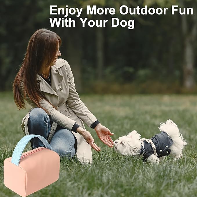 Pink Small Dog Travel Bag - Perfect for Storing Dog Bowls, Food, Toys, and Clothes - Lightweight and Portable with Handle for Easy Carrying