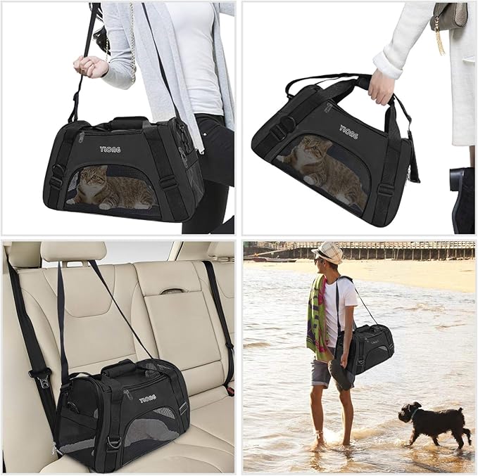 Cat Carrier Airline Approved Pet Carrier,Soft-Sided Pet Travel Carrier for Cats Dogs Puppy Comfort Portable Foldable Pet Bag,Airline Approved