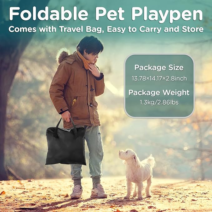 Pet Dog Cat Playpen,Foldable Waterproof Puppy KittenTent,Portable Playpen Kennel,Breathable Shade Cover Crate,Play Pen with Carrying Case, Indoor OutdoorTravel Camping for Small Animals