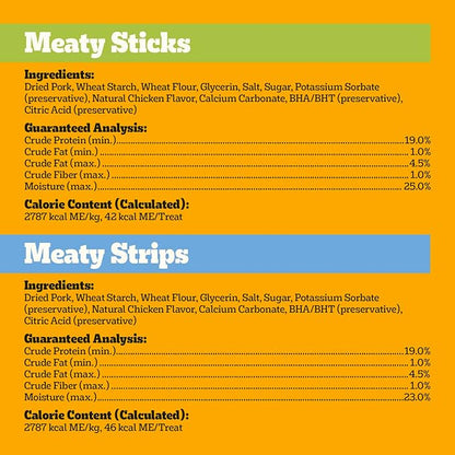 Pedigree Canine Cookout Soft Dog Treats, Chicken Flavored Meaty Sticks and Strips, (2) 18.2 oz Bags