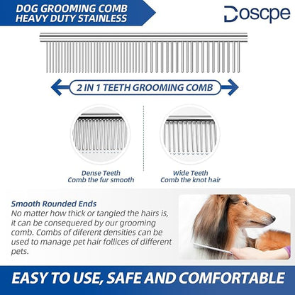 6 in 1 Professional Dog Grooming Scissors Set Pet Hair Cutting Shears Kit, Stainless Steel with Safe Rounded Tips for Dog Cat Other Animals, Right Left Handed