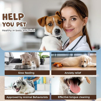 HOPET New Licking Mat for Dogs Crate, Interactive Large 7.1" Size Lick Mats for Boredom Relief & Anxiety Reduction, Soft & Safe Peanut Butter Lick Pad for Training(Flower-Shaped)