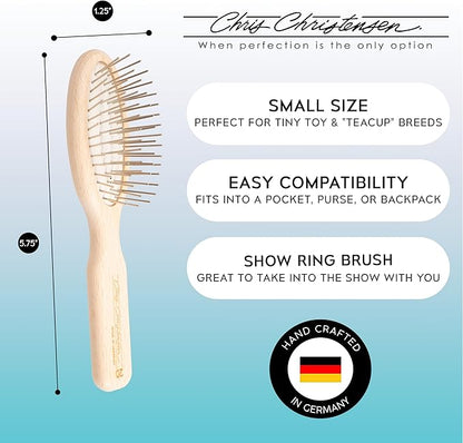 Chris Christensen Dog Brush, 5.75 inch Little Wonder Pin Brush (20mm), Original Series, Groom Like a Professional, Stainless Steel Pins, Lightweight Beech Wood Body, Ground and Polished Tips