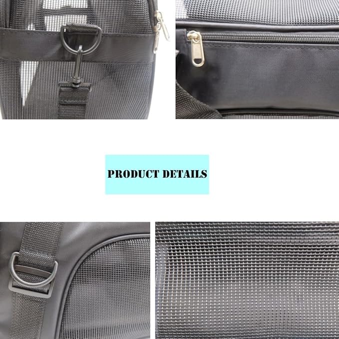 Cat Carrier,Soft-Sided Pet Travel Carrier for Cats,Dogs Puppy Comfort Portable Foldable Pet Bag Airline Approved (Small Black)